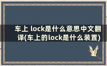 车上 lock是什么意思中文翻译(车上的lock是什么装置)